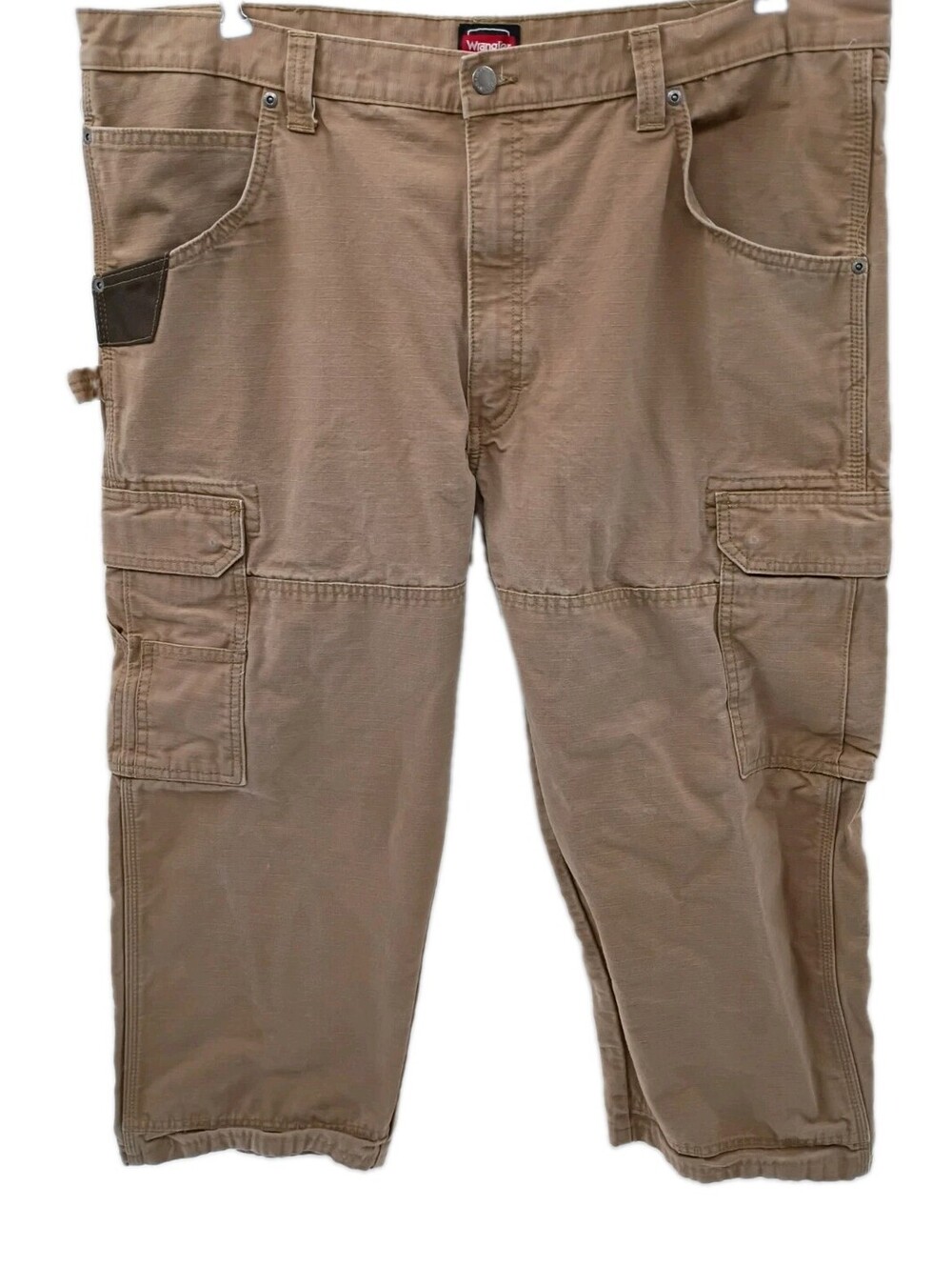 Wrangler Workwear Cargo Pants Mens 40x32 Tan Utility Outdoor Multiple Pockets
